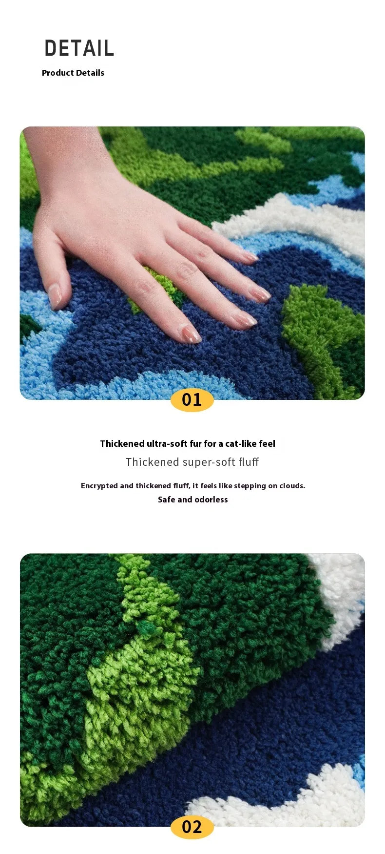 Flocking Bathroom Mat Bedroom Tufting