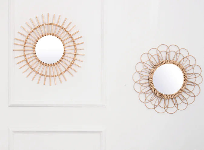 Mirror, Makeup Mirror, Decorative Mirror, Wicker Mirror