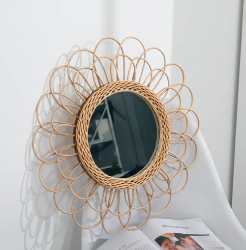 Mirror, Makeup Mirror, Decorative Mirror, Wicker Mirror